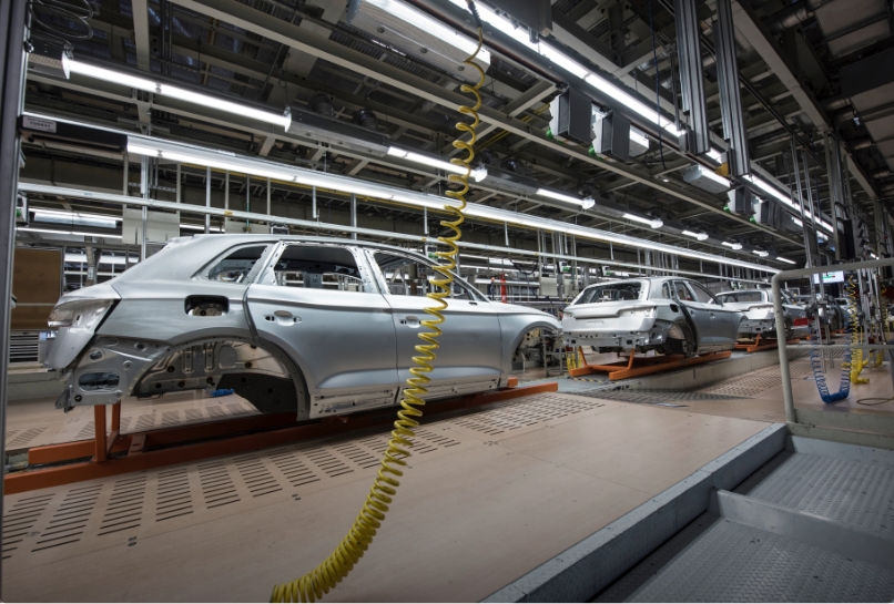 Produktionsanlage von Autos